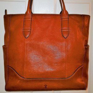 FRYE North/South Zip Top Closer COGNAC Tote Bag